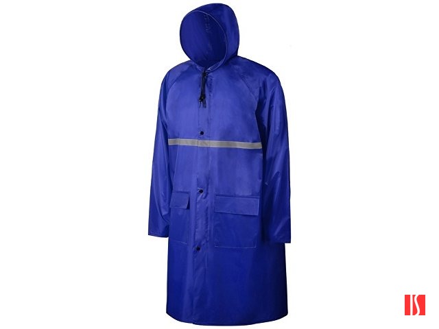 Длинный дождевик Lanai  из полиэстера со светоотражающей тесьмой, кл.синий