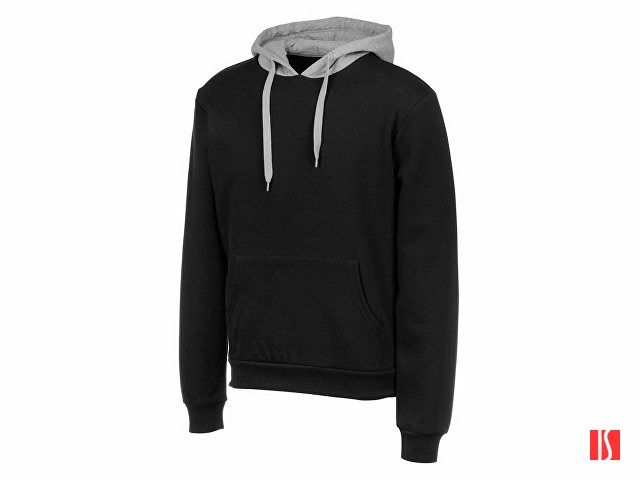 Толстовка с капюшоном "Amsterdam" мужская, черный/серый меланж