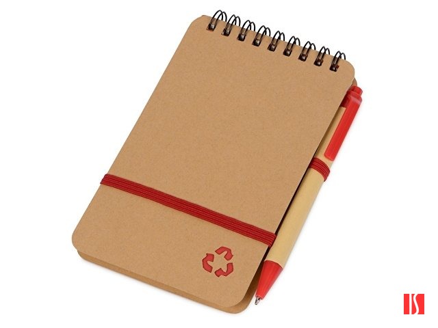 Набор канцелярский с блокнотом и ручкой "Masai", 70 л. нелинованных, красный