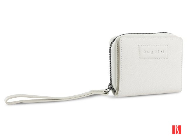 Кошелёк женский BUGATTI Elsa, с защитой данных RFID, белый, воловья кожа/полиэстер, 11х2,5х9 см