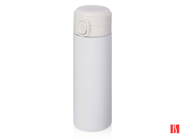 Вакуумная термокружка Waterline c кнопкой «Guard», 400 мл, тубус, белый