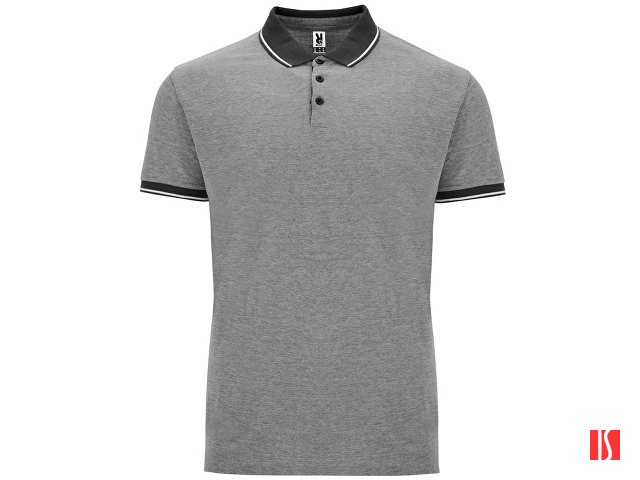 Рубашка поло "Bowie" мужская, меланжевый черный