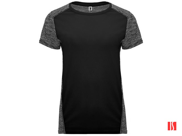 Спортивная футболка "Zolder" женская, черный/меланжевый черный