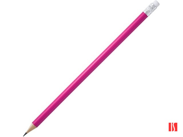 Карандаш деревянный COUVET с ластиком, фуксия