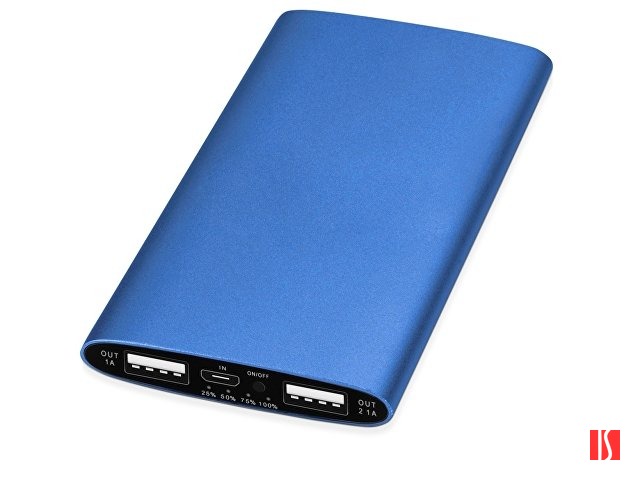 Портативное зарядное устройство "Мун" с 2-мя USB-портами, 4400 mAh, синий