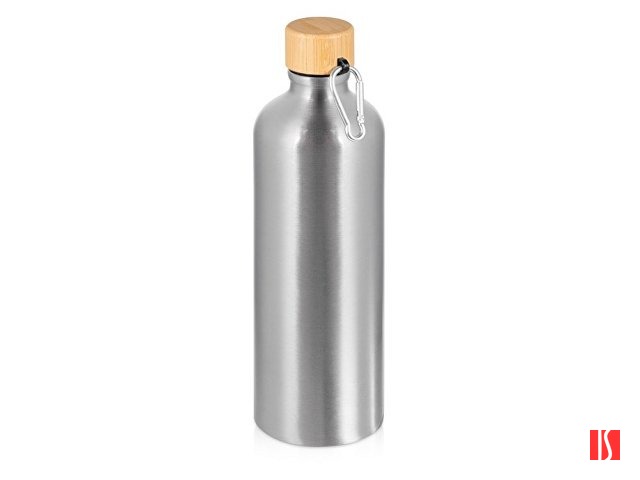 Купить Бутылка "Hip M Bamboo" с карабином, 770 мл, серебристый Бутылка "Hip M Bamboo" с карабином, 770 мл, серебристый