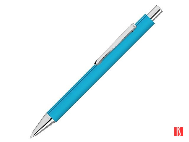 Ручка шариковая металлическая «Pyra» soft-touch с зеркальной гравировкой, голубой