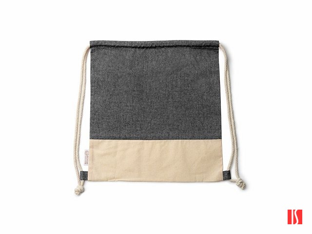 Рюкзак-мешок LUANDA из переработанного хлопка, натуральный/черный