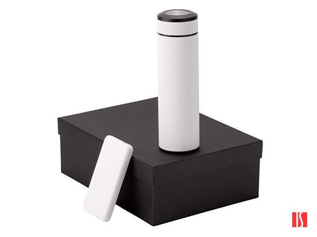 Подарочный набор с термосом и повербанком С2, белый