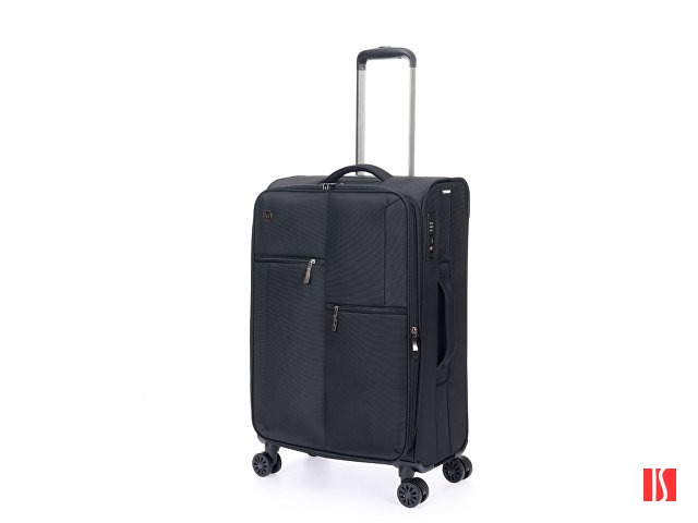 Чемодан TORBER Seyd, чёрный, нейлон 600D, 43,5 х 19 х 68 см, 56 л