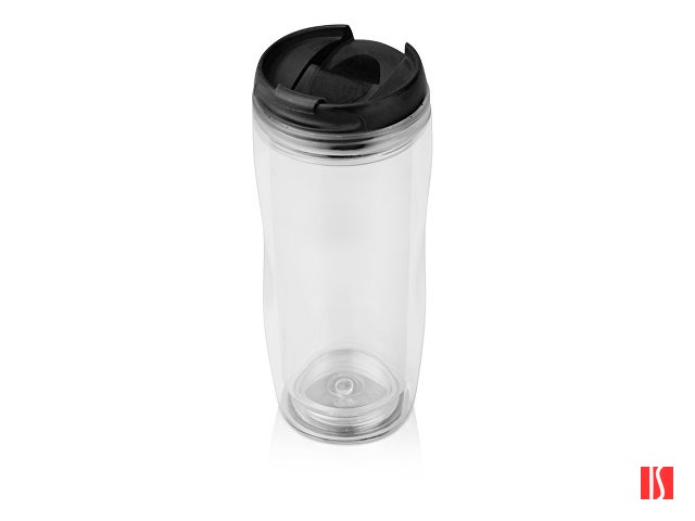 Термокружка «Mony» 400мл, под цифровую печать, прозрачный/черный