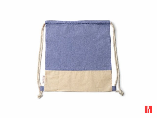 Рюкзак-мешок LUANDA из переработанного хлопка, натуральный/королевский синий