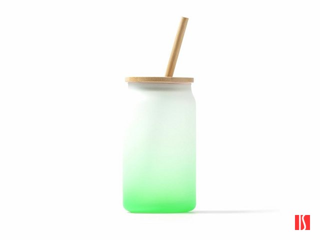 Стакан стеклянный DALBY с цветным градиентом, 350 мл, белый/папоротник