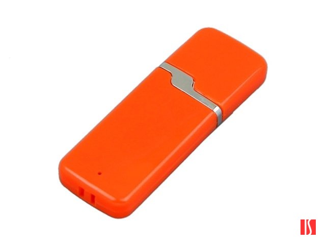 Флешка промо прямоугольной формы c оригинальным колпачком, 64 Гб, оранжевый