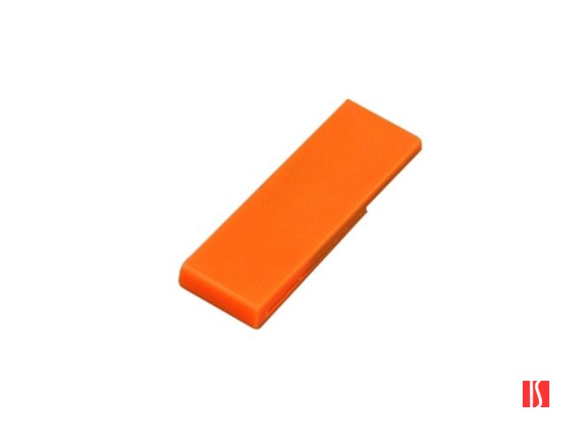 Флешка промо в виде скрепки, 64 Гб, оранжевый