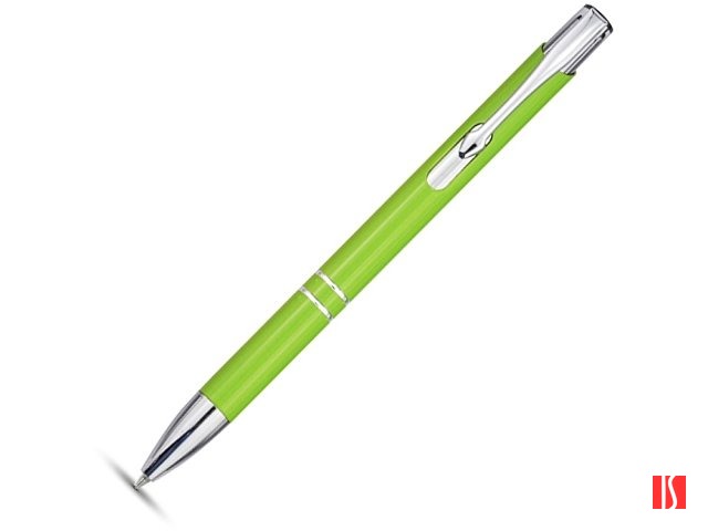 Алюминиевая шариковая кнопочная ручка Moneta, синие чернила, лайм