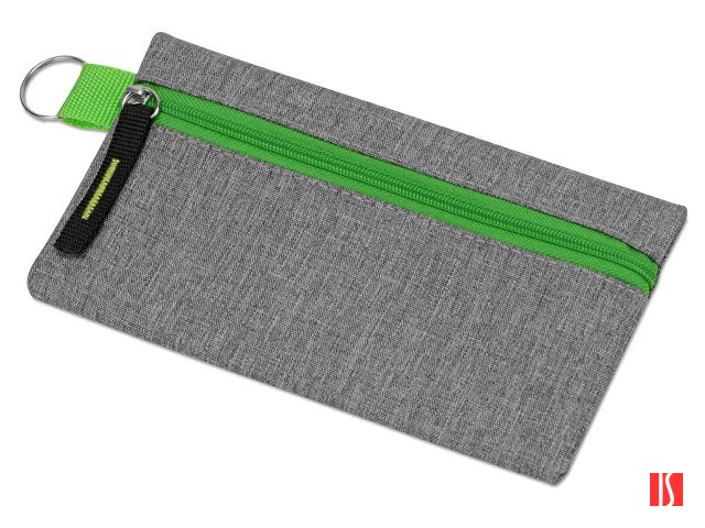 Универсальный пенал из переработанного полиэстера RPET "Holder", серый/зеленый