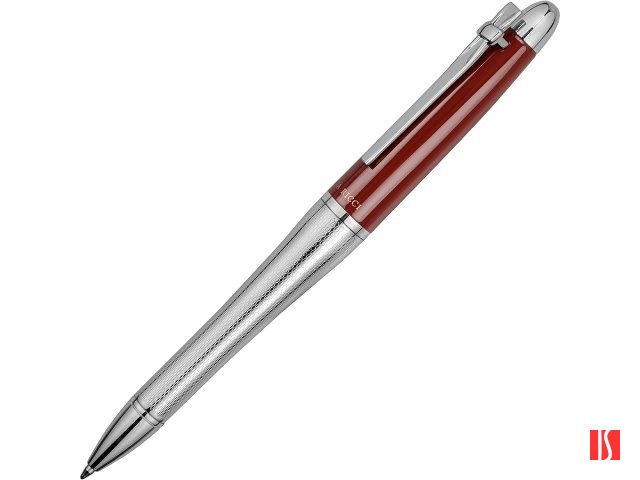Ручка шариковая Nina Ricci модель «Sibyllin» в футляре, серебристый/красный