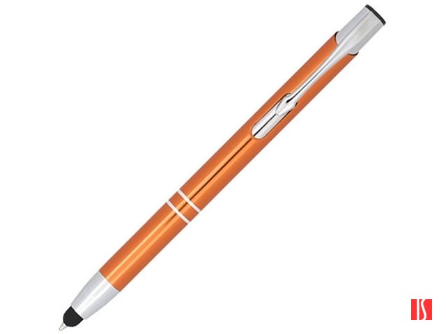Шариковая кнопочная ручка-стилус Moneta из анодированного алюминия, оранжевый