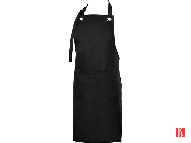 Хлопковый фартук Delight с карманом и регулируемыми завязками, черный