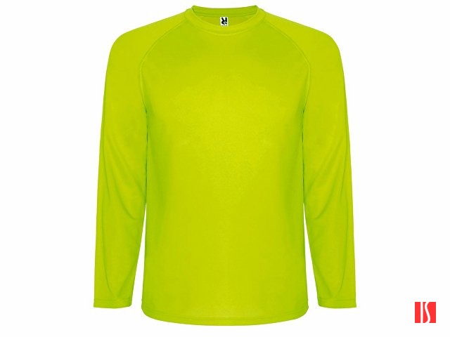 Футболка "Montecarlo " мужская с длинным рукавом, неоновый желтый