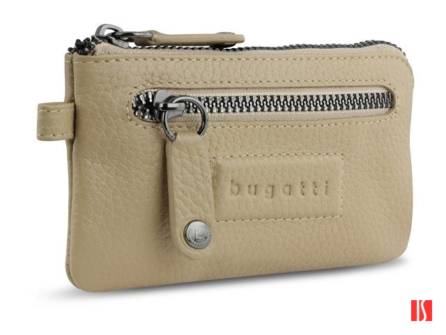 Ключница BUGATTI Elsa, песочного цвета, воловья кожа/полиэстер, 12,5х0,5х7 см