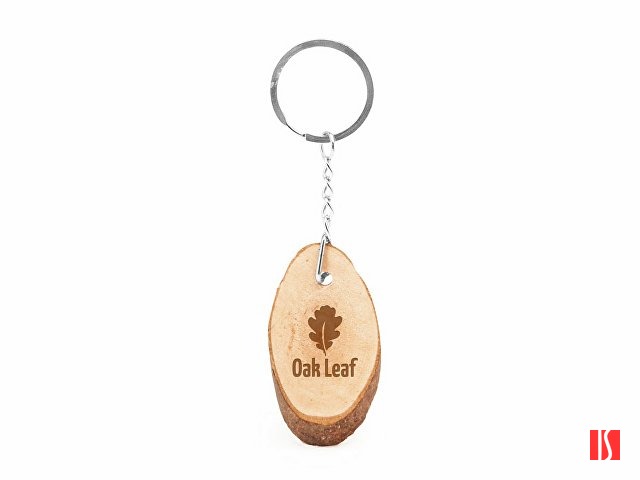 Брелок BUDAN овальный из натурального дерева, натуральный