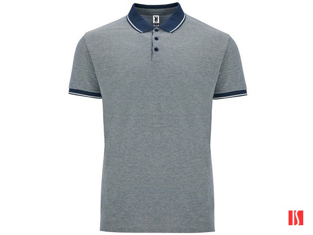 Рубашка поло "Bowie" мужская, меланжевый нэйви