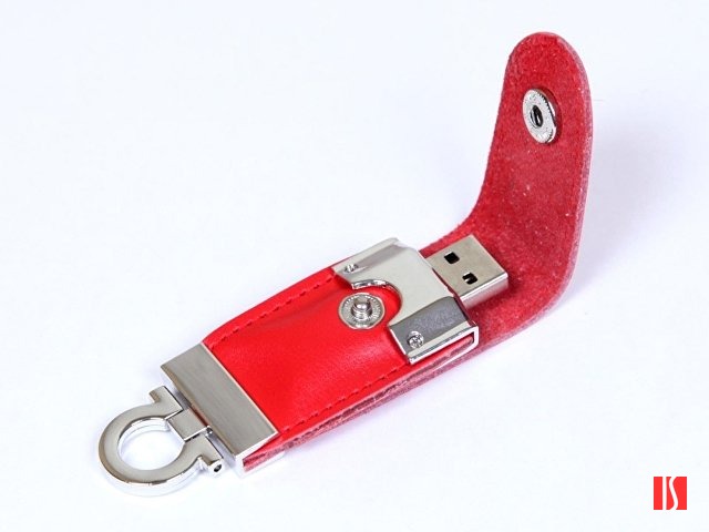 USB-флешка на 64 ГБ в виде брелка, красный