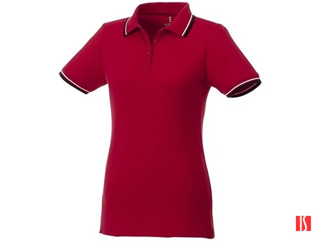 Женская футболка поло Fairfield с коротким рукавом с проклейкой, красный/темно-синий/белый