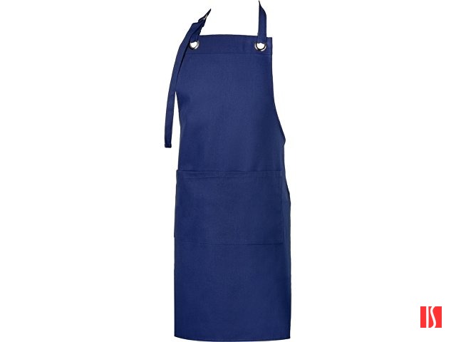 Хлопковый фартук Delight с карманом и регулируемыми завязками, синий нэйви