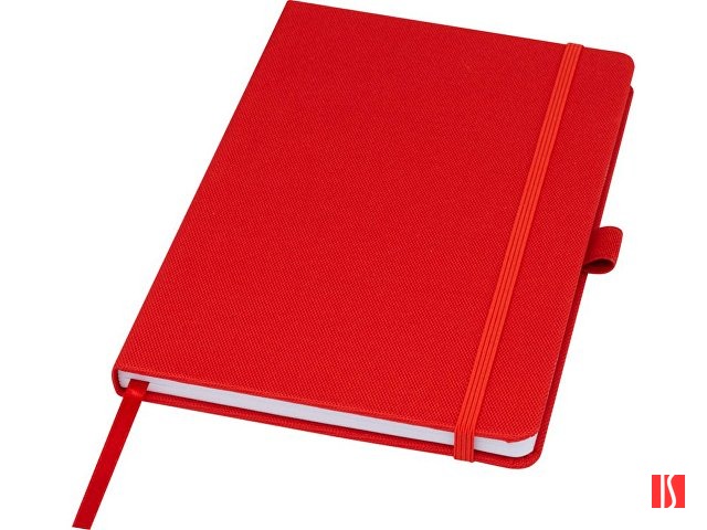 Блокнот Honua форматом A5 из переработанной бумаги с обложкой из переработанного ПЭТ, красный