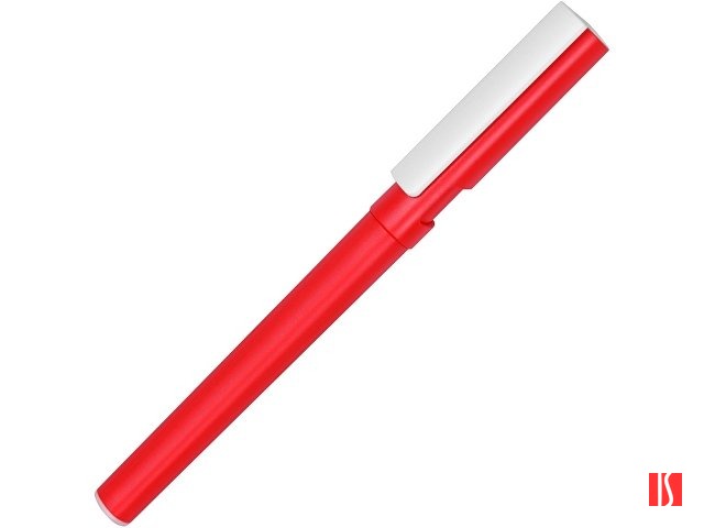 Ручка пластиковая шариковая трехгранная «Nook» с подставкой для телефона в колпачке, красный/белый