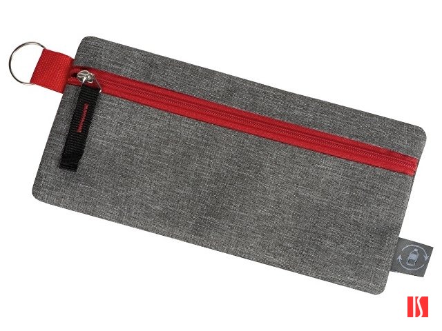 Универсальный пенал из переработанного полиэстера RPET "Holder", серый/красный