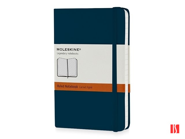 Записная книжка Moleskine Classic (в линейку) в твердой обложке, Pocket (9x14см), голубой сапфир