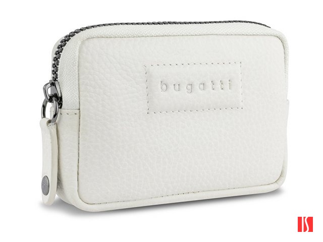 Ключница BUGATTI Elsa, с защитой данных RFID, белая, воловья кожа/полиэстер, 11х2х7 см