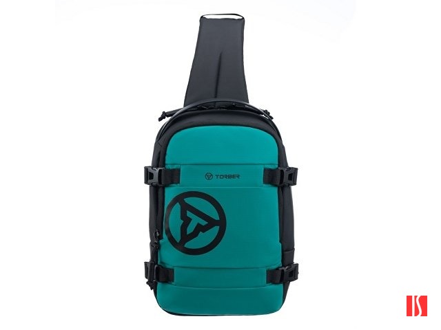 Рюкзак на одно плечо TORBER Xtreme, зелёный/чёрный, 20 х 8 х 31 см, 5л