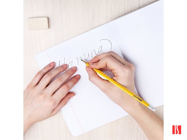 Карандаш деревянный COUVET с ластиком, желтый