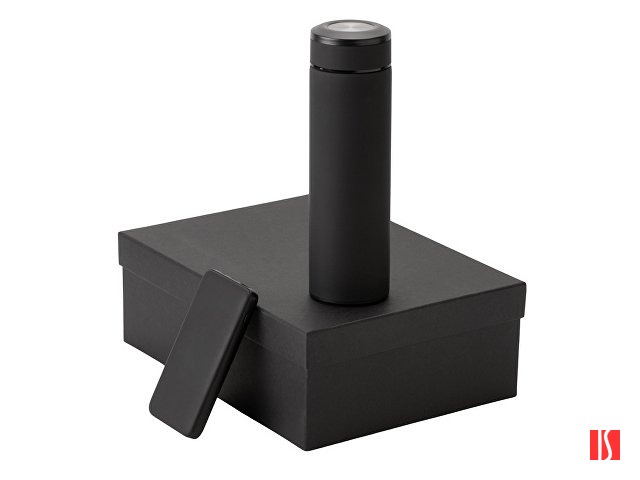 Подарочный набор с термосом и повербанком С2, черный