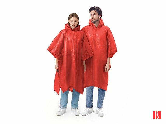 Пончо «Hawaii» c чехлом унисекс, красный