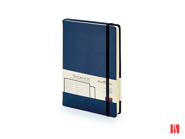 Блокнот А5 «Megapolis Velvet» на резинке, темно-синий Navy