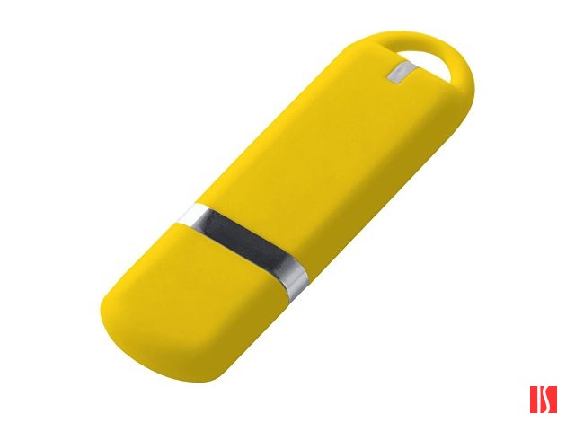 USB-флешка на 512 Mb с покрытием soft-touch, жёлтый