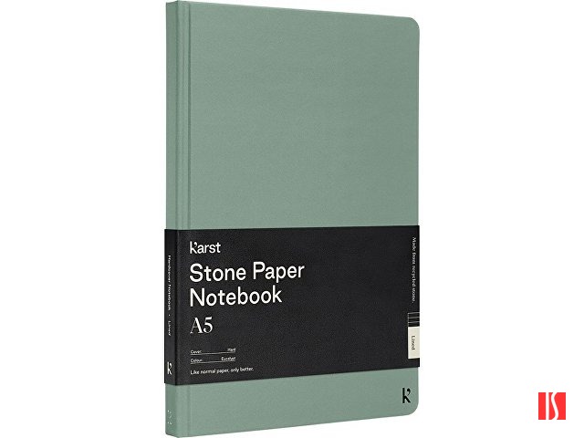 Блокнот в твердом переплете Karst формата A5, зеленый яркий