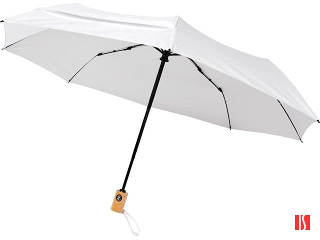 Автоматический складной зонт Bo из переработанного ПЭТ-пластика, белый