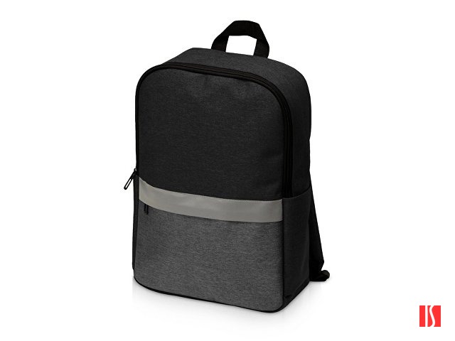 Рюкзак Merit со светоотражающей полосой и отделением для ноутбука 15.6'', темно-серый/черный