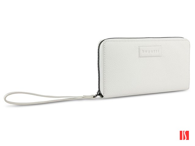 Кошелёк женский BUGATTI Elsa, с защитой данных RFID, белый, воловья кожа/полиэстер, 18,7х2х10 см