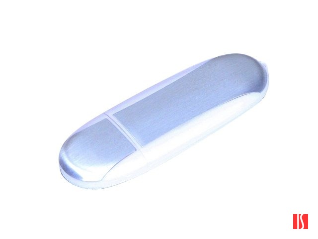 Флешка промо овальной формы, 32 Гб, серебристый/прозрачный