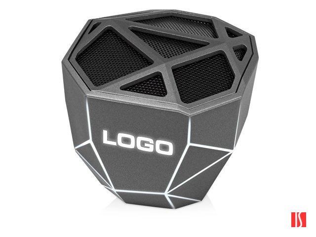 Портативная колонка «Geo», мокрый асфальт + белая подсветка