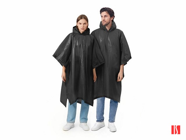 Пончо «Hawaii» c чехлом унисекс, черный