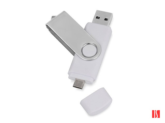 USB/micro USB-флешка 2.0 на 16 Гб «Квебек OTG», белый